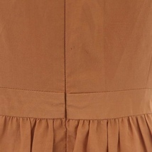 アナイ ANAYI 胸元 裾 刺繍 ノースリーブワンピース 膝丈 フレア シルク 36 ライトブラウン /HK ■OS レディース_画像8