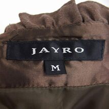 ジャイロ JAYRO フレア スカート 膝上 ミニ ウール混 無地 シンプル フリル タック ウエストリボン M ブラウン 茶 /HT4 レディース_画像3