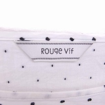 ルージュヴィフ Rouge vif カットソー ボートネック ドット フリル 薄手 七分袖 ホワイト ブラック 白 黒 /TT38 レディース_画像3