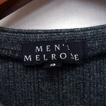 メンズメルローズ MEN'S MELROSE ニット カットソー 長袖 Vネック 総柄 リブ 綿混 厚手 3 ダークグレー 灰 /HT28 メンズ_画像3