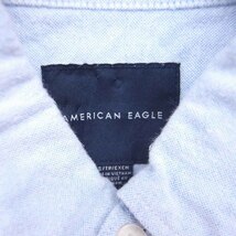 アメリカンイーグル AMERICAN EAGLE ボタンダウン シャツ ロゴ刺繍 半袖 XS ライトブルー 青 /TT3 メンズ_画像3