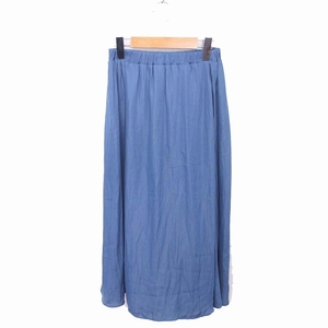  Natural Beauty Basic N flair gathered skirt long waist rubber thin M blue blue /TT6 lady's 