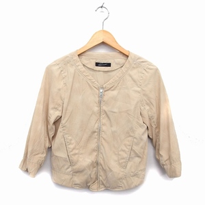  Stunning Lure STUNNING LURE jumper blouson outer no color Zip up 7 minute sleeve plain 38 beige /NT3 lady's 