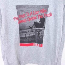 アーバンリサーチ URBAN RESEARCH Tシャツ カットソー 丸首 英字 転写プリント 薄手 長袖 40 グレー /TT12 メンズ_画像5