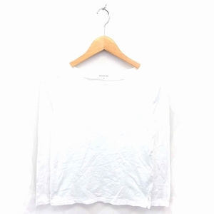  Natural Beauty Basic NATURAL BEAUTY BASIC T-shirt cut and sewn boat neck long sleeve M white /TT1 lady's 