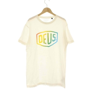 デウスエクスマキナ DEUS EX MACHINA Tシャツ カットソー 半袖 プリント クルーネック 丸首 S 白 ホワイト /DK メンズ