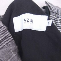 アズールバイマウジー AZUL by moussy テーパード パンツ チェック 千鳥格子 ジップフライ 腰紐 S グレー ブラック 黒 /TT3_画像3