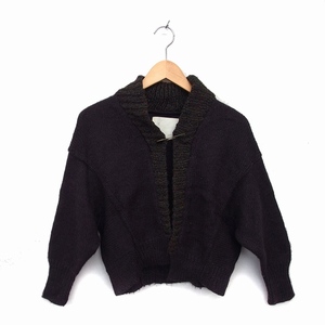  nitca nitcatopa- cardigan knitted alpaca . wool . rib switch wide long sleeve F tea Brown /NT8 lady's 