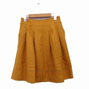 ki Smith Xmiss skirt flair gya The - knees height wool 35 yellow yellow /KT17 lady's 