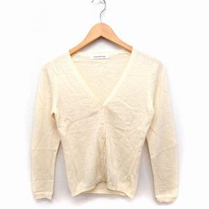  Pinky & Diane pin large PINKY&DIANNE cardigan cashmere knitted long sleeve V neck plain 38 cream /FT27 lady's 