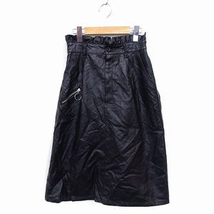  World Wide Love fake leather tiger pe-z skirt flair mi leak height star embroidery 1 black /FT22 lady's 