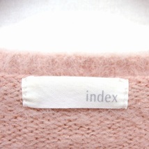 インデックス INDEX ニット セーター クルーネック ビーズ装飾 リブ 長袖 M ピンク /NT8 レディース_画像3