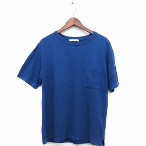 ジャーナルスタンダード レリューム JOURNAL STANDARD relume Tシャツ カットソー 半袖 丸首 ストライプ 柄 綿 M ネイビー 紺 /HT34 メンズ