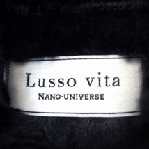 ナノユニバース nano universe ルッソヴィータ Lusso vita ダッフル コート アウター ミドル フェイクスエード 裏起毛 無地 36 紺_画像3