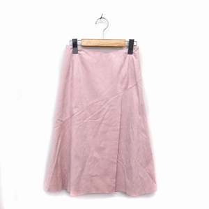  J &a-ruJ&R юбка flair колено внизу поддельный замша боковой Zip одноцветный S розовый /NT11 женский 