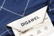 ディガウェル DIGAWEL ジャケット チェック プルオーバー フード ポケット コットン 1 ネイビー /TK メンズ_画像3