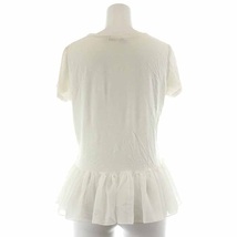 プロポーション ボディドレッシング PROPORTION BODY DRESSING Tシャツ カットソー プルオーバー シフォン 切替 フリル 半袖 2 M 白_画像3