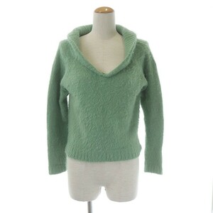  Spiral Girl SPIRALGIRL мохнатый вязаный свитер шаль цвет открытый цвет длинный рукав F зеленый зеленый #SC /SI6 женский 