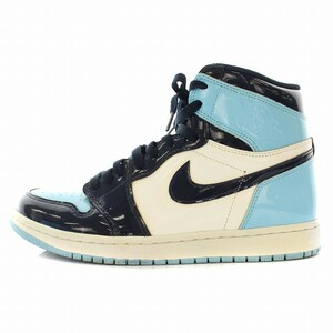 ナイキ NIKE Air Jordan 1 High UNC Patent Leather エアジョーダン1 ハイ スニーカー パテントレザー 26.5cm 水色 ブルー CD0461-401 /☆