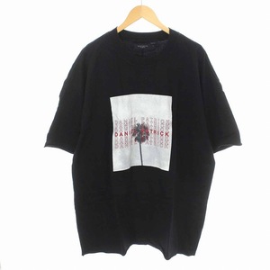 ダニエルパトリック daniel patrick Tシャツ カットソー クルーネック プリント ロゴ オーバーサイズ 半袖 1 S 黒 ブラック /YM メンズ