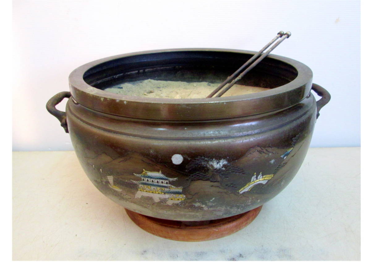 日本ファッション 真鍮火鉢（2個、木箱付） その他
