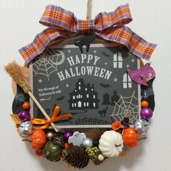 ☆Halloween☆ フラワーリース＊ ハンドメイド A