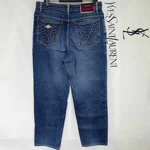 Yves Saint Laurent Yves Saint-Laurent SPECIAL LINE вышивка plate джинсы Denim брюки очень редкий редкий YSL 48 L M