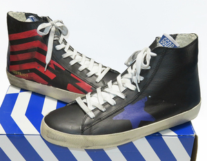 GOLDEN GOOSE DELUXE BRAND FRANCY ダブルフラッグ サイドジップレザースニーカー 41 展示品 新品 スター ゴールデングース GGDB