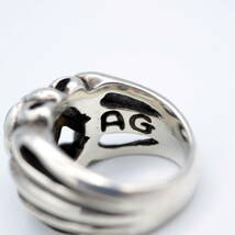 A&G エーアンドジー　シルバーリング　指輪　FDLストーン　百合　17号　ポーチ付き_画像8