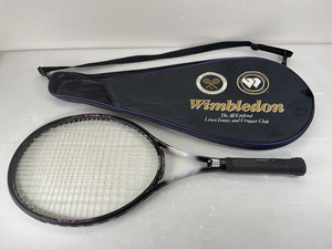 【保管品】WIMBLEDON テニスラケット SHOCK ABSORBER ソフトケース付き スポーツ 球技 レトロ コレクション 趣味 