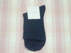 マッキントッシュフィロソフィー*紺×緑チェックの靴下/22.5-24.5㎝/新品/送料込