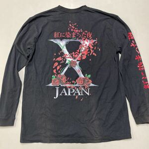 X JAPAN Live 日本公演 2018 紅に染まった夜 Makuhari Messe Tシャツ ブラック XLサイズ 黒 長袖Tシャツ ロンT