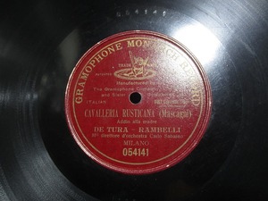 ★☆SP盤レコード 片面盤 CAVALLERIA RUSTICANA De Tura - Rambelli 中古品☆★[5596] 