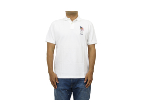 新品 アウトレット ｂ225 Lサイズ 半袖 鹿の子 ベアー ポロシャツ ポニー polo ralph lauren ポロ ラルフ ローレン 白 white