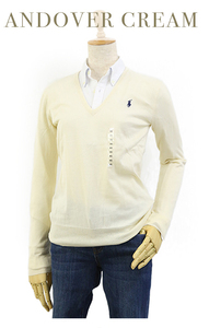 新品 アウトレット ｂ229 レディース Sサイズ ピーマコットン Vネック セーター polo ralph lauren ポロ ラルフ ローレン cream