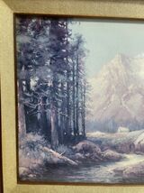 O717.2 心に宿る世界の名画A.C.P絵画 作者・ロバート．ウッド 題名・雄大な峰々 395×310mm 額装_画像2