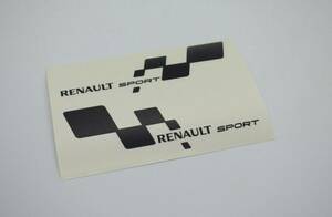 即納 ルノースポール RENAULT SPORT 左右対称 ミラー ボディ ブラック ペア 135mm x 45mm ステッカー 《送料無料》