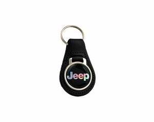 即納 ジープ Jeep ロゴ レザー プレート キーホルダー 《送料無料》残り1点