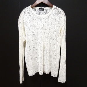 #anc トリココムデギャルソン tricot COMME des GARCONS カットソー 白 ニット シースルー レース プリーツ レディース [770088]