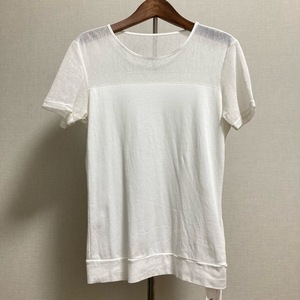 #ssc イッセイミヤケ ISSEYMIYAKE カットソー Tシャツ 2 白 切替 メッシュ パワーネット レディース [724233]