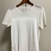 #ssc イッセイミヤケ ISSEYMIYAKE カットソー Tシャツ 2 白 切替 メッシュ パワーネット レディース [724233]_画像3