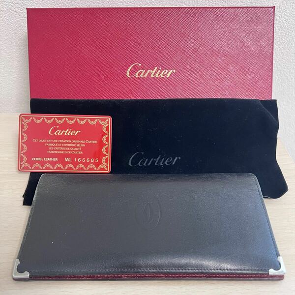 Cartier カルティエ カボション 長財布 黒