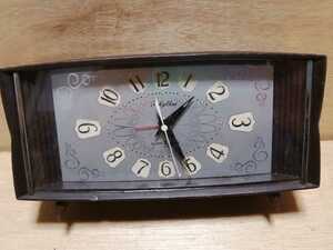 置き時計　RHYTHM　昭和40年代　二石　機械式　手巻き　目覚まし時計　昭和レトロ　アンティーク　アナログ　10TK24o1