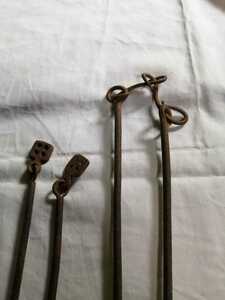Огненные палочки для палочек на 2 очка Железные палочки для палочек на палочке Meiji Brazier затопляет старые народные инструменты 06D225L1