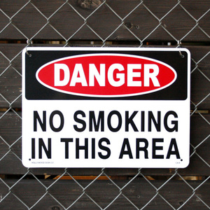 プラスチックメッセージサインボード　「DANGER No smoking（危険ここは禁煙）」　CA-06