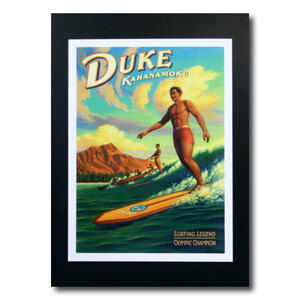 ハワイアンポスター サーフィンシリーズ N-4 「DUKE KAHANAMOKU」 サイズ：29×21.5cm