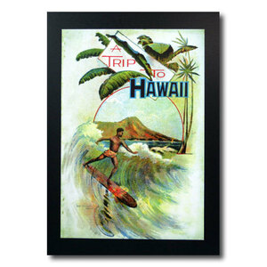 ハワイアンポスター サーフィンシリーズ N-15 「TRIP TO HAWAII」 サイズ：31×21cm