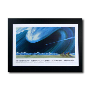 ハワイアンポスター サーフィンシリーズ N-35 「John Severson ビッグウェーブ（横）」 サイズ：20×31.5cm