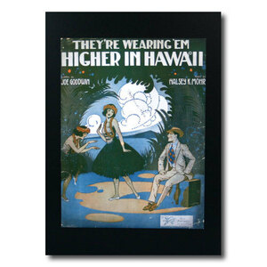  Hawaiian poster fla girl series F-133 [HIGHER IN HAWAII] size :28×21.5cm