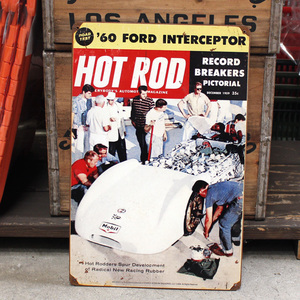 アメリカンスティールサイン「Hot Rod Magazine (Dec.1959)」 HRM-001 ／ホットロッドマガジン／
